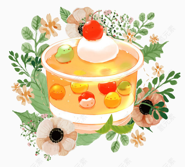 彩绘鲜花蛋糕