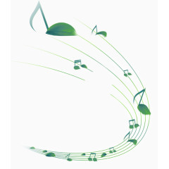 绿色树叶音符乐谱漂浮素材