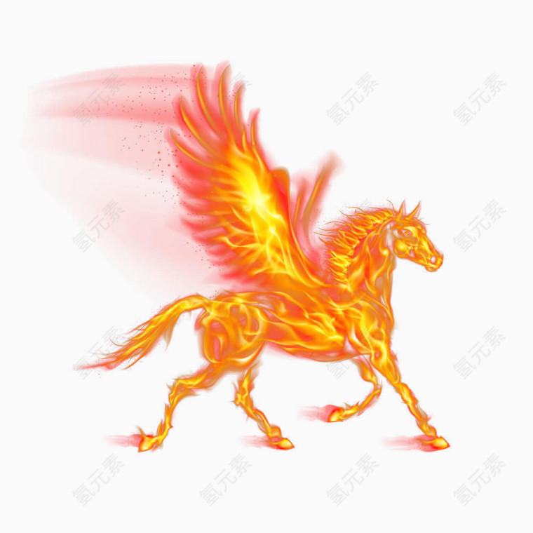 火焰燃烧飞翔骏马