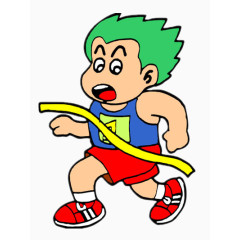 冲向终点的运动员