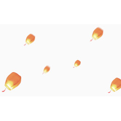 升起的黄色孔明灯