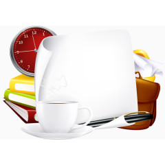 儿童纸张钟表书本