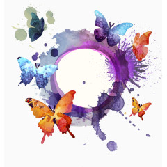 水彩墨迹创意图形