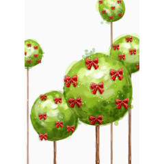 手绘七彩许愿树素材