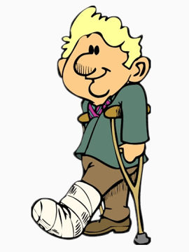 拄着拐杖的伤员