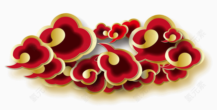 祥云图片素材底纹剪影  中国风立体镂空祥云