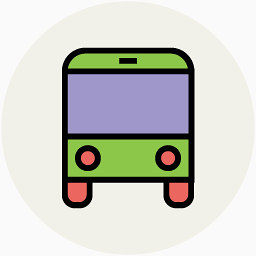 旅行卡通出行 汽车大巴