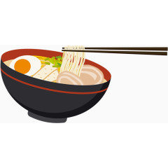 一碗拉面卡通手绘图标元素