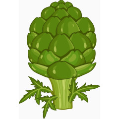 卡通矢量蔬菜洋蓟菜蓟