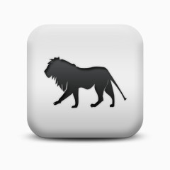 不光滑的白色的广场图标动物动物狮子Animals-Icons
