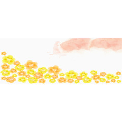 水彩黄色花朵背景