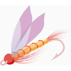 彩色羽毛装饰鱼钩 