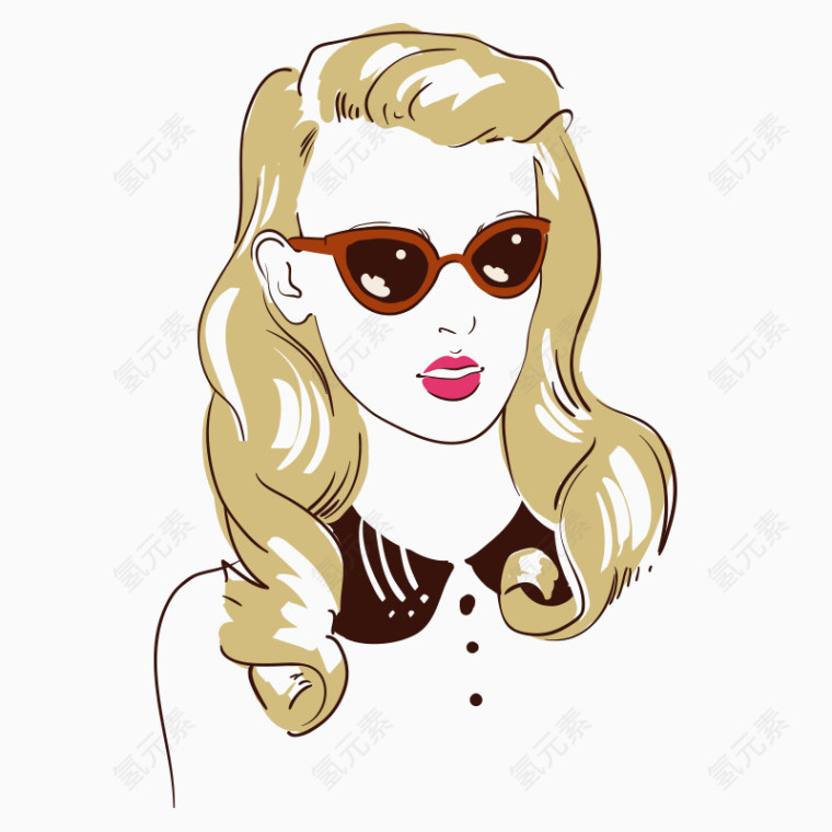 简笔手绘女郎形象