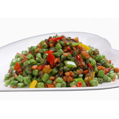 榄菜肉松炒豆角