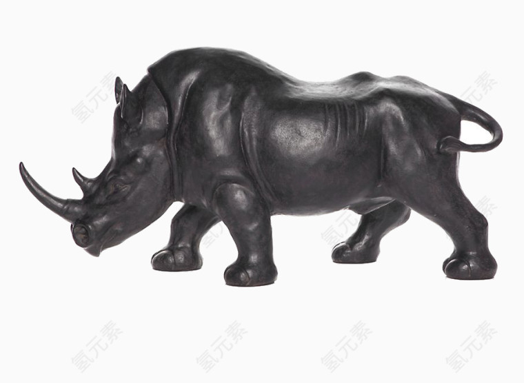 黑色金属犀牛家居摆件