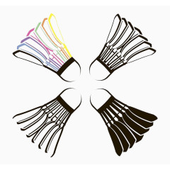 羽毛球简易剪影图形