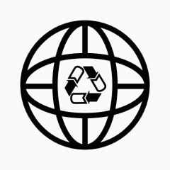 地球和循环标志图标