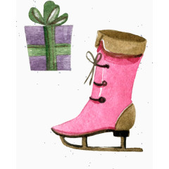 卡通圣诞元素礼物鞋子