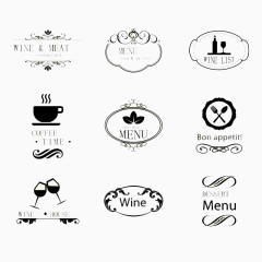 酒水单菜单标志设计矢量素材