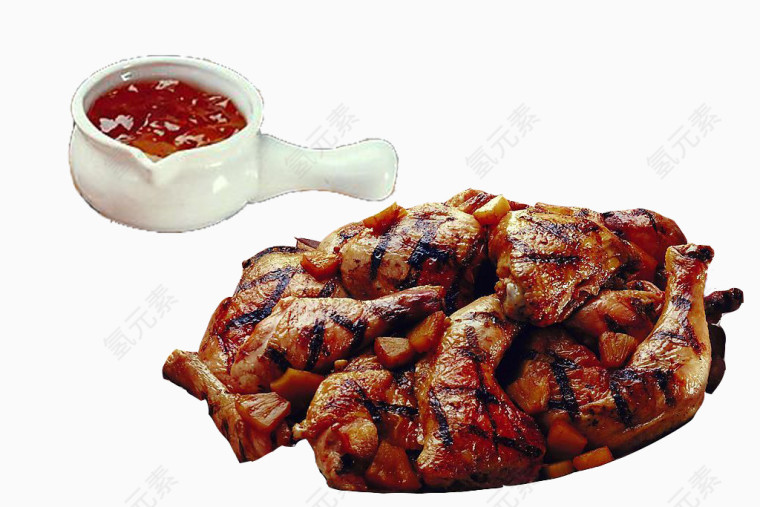 蜂蜜调料酱烧烤鸡肉