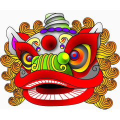 卡通彩色狮子头