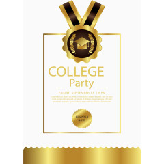 金色徽章毕业派对