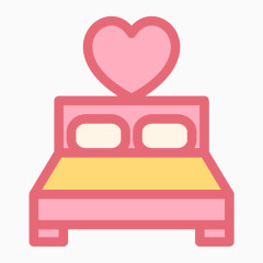 粉色清新婚礼相关图标床