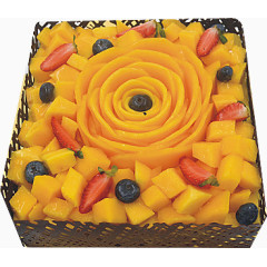 创意花朵式芒果慕斯蛋糕