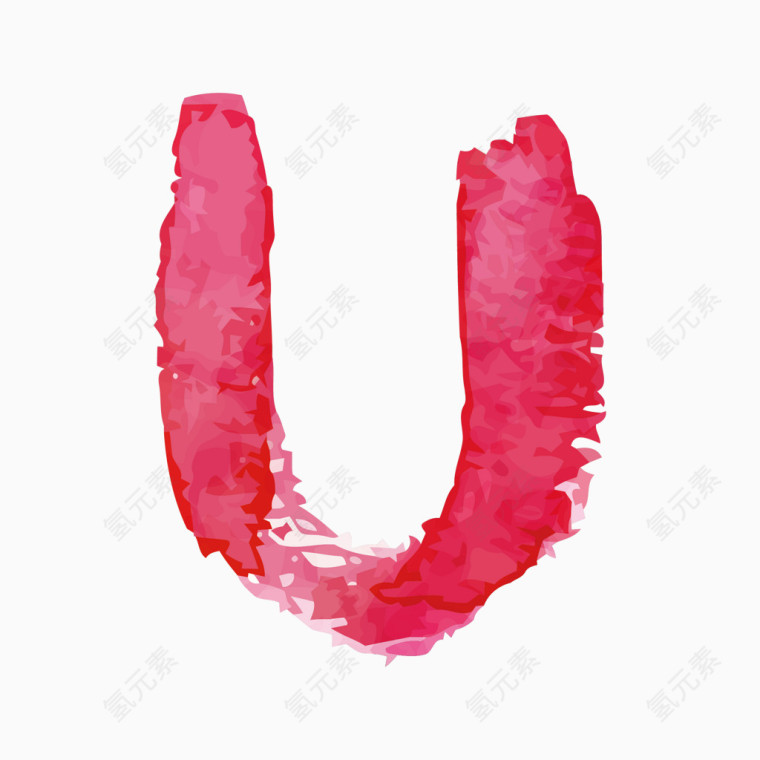 红色水彩字母字体K