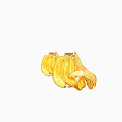 小清新简约水彩手绘香蕉
