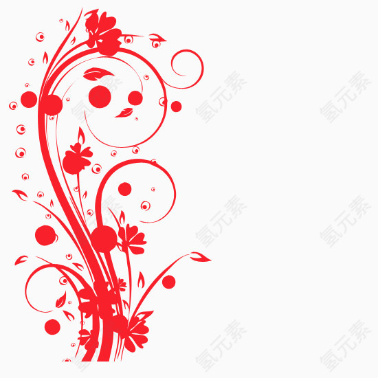 红色印花图案