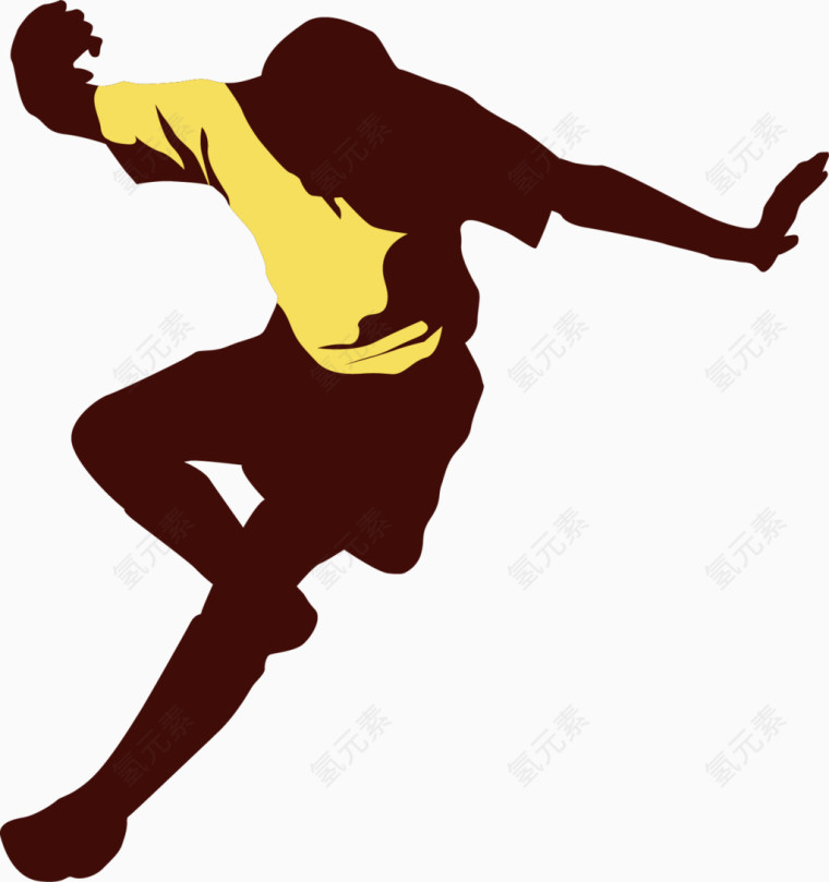 踢足球运动员卡通人物装饰元素