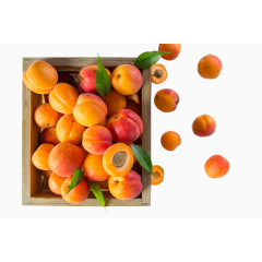 一箱子的美味黄桃图片素材