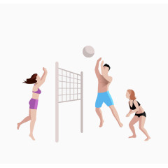 扁平化卡通玩沙滩球
