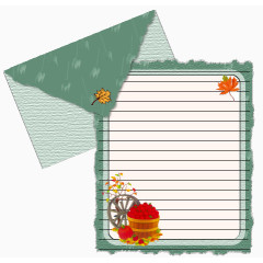 水绿色信封信纸