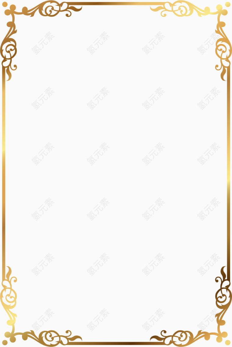 矢量金色花纹边框