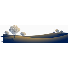 卡通手绘地面树