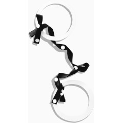 卡通手绘黑色蝴蝶结圆形边框