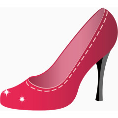 粉色高跟鞋卡通手绘图标元素