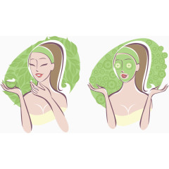 小清新美女敷面膜