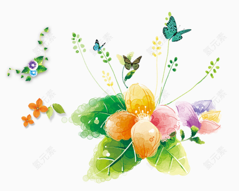 手绘鲜花