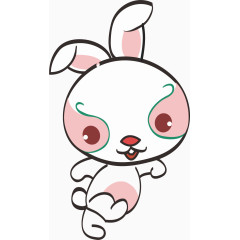卡通手绘生肖兔 