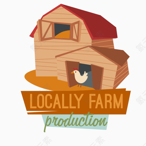 卡通童趣农场标贴