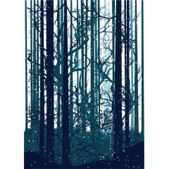 矢量树林装饰图案免扣素材