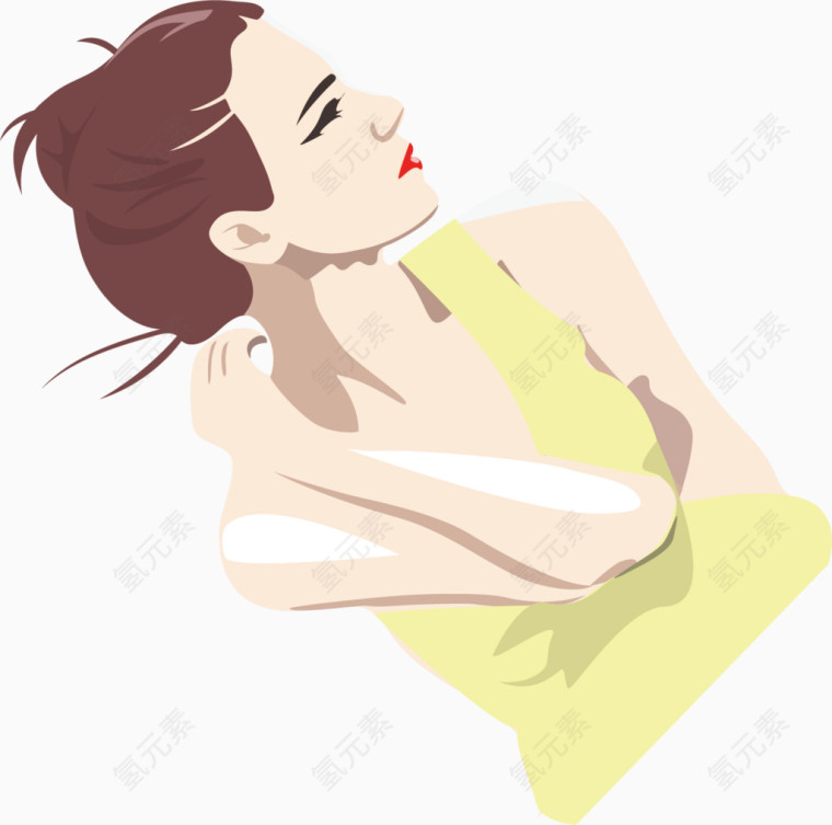 时尚美女卡通手绘