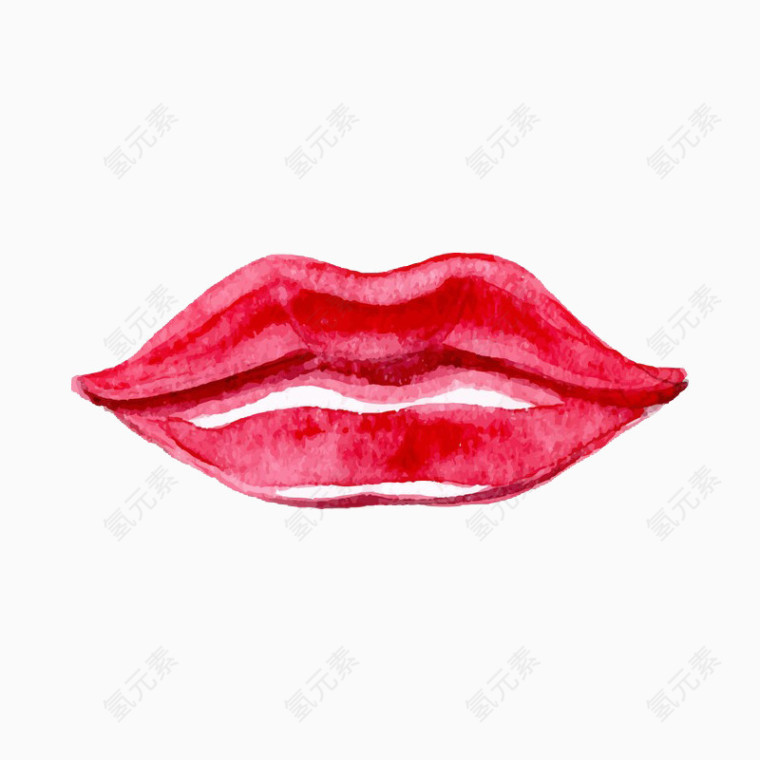 卡通红色嘴唇