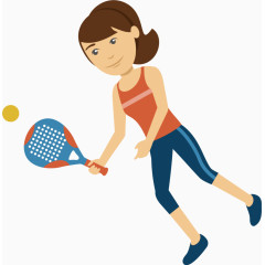 打网球卡通人物图标元素