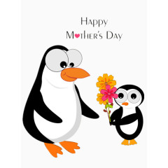 小企鹅为母献花