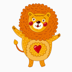 可爱卡通手绘动物狮子