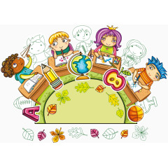 围在一起做作业场景